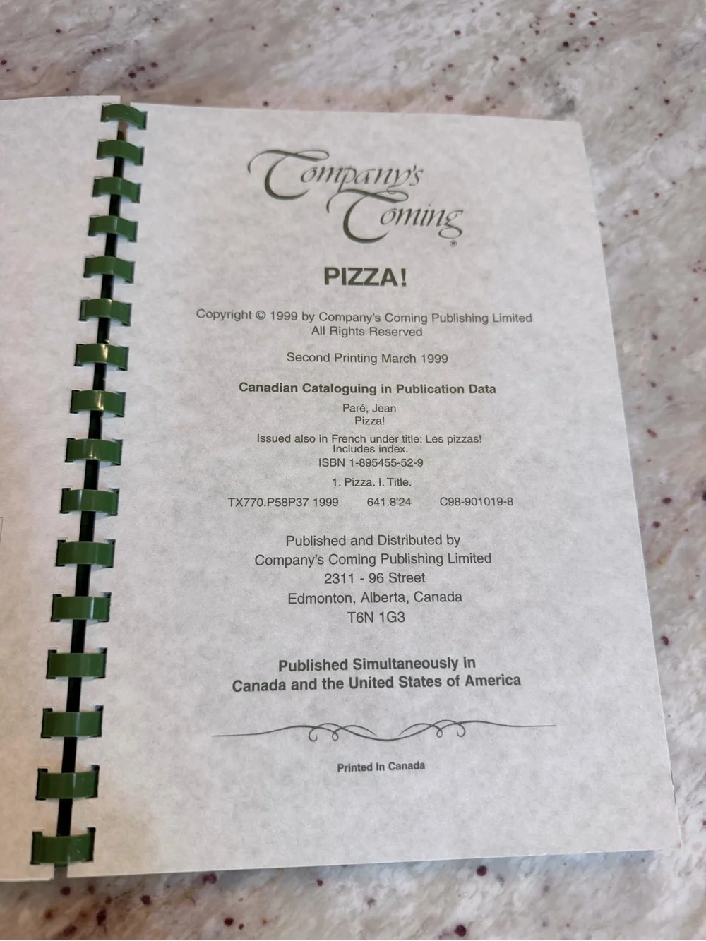 Company’s Coming Pizza & Meatless Cooking Jean Pare Cookbook Lot 2 Spiral Bound